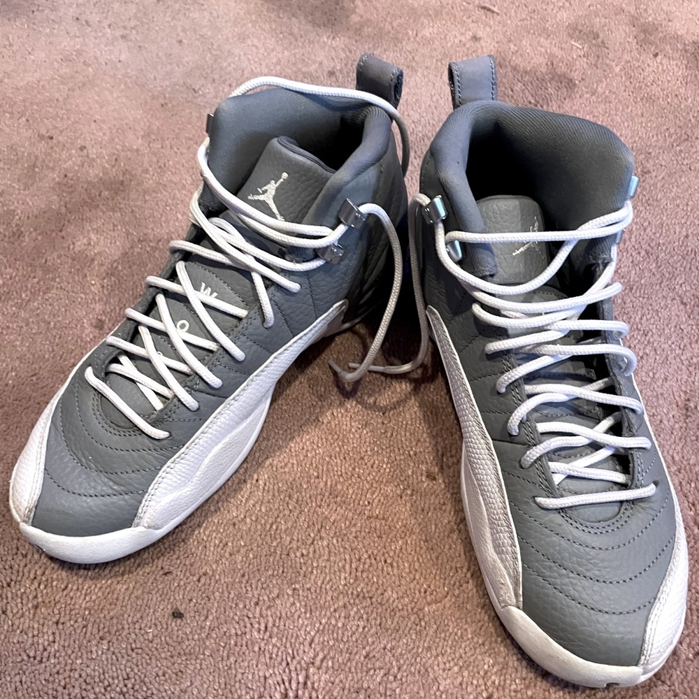 Jordan 12 Retro "Stealth/White/Cool Grey" Grade School Kids' Shoe- Size 5Y